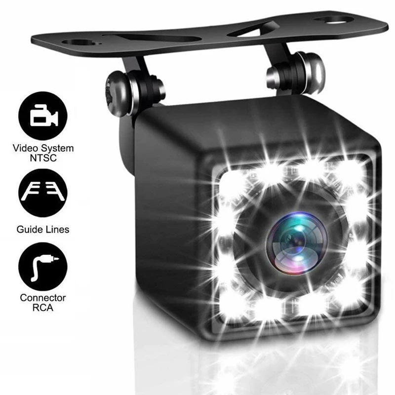 QueenDer Wide Angle HD Car Rearview Camera Rear View Video Vehicle Camera 12LED Night Vision Parking Camera