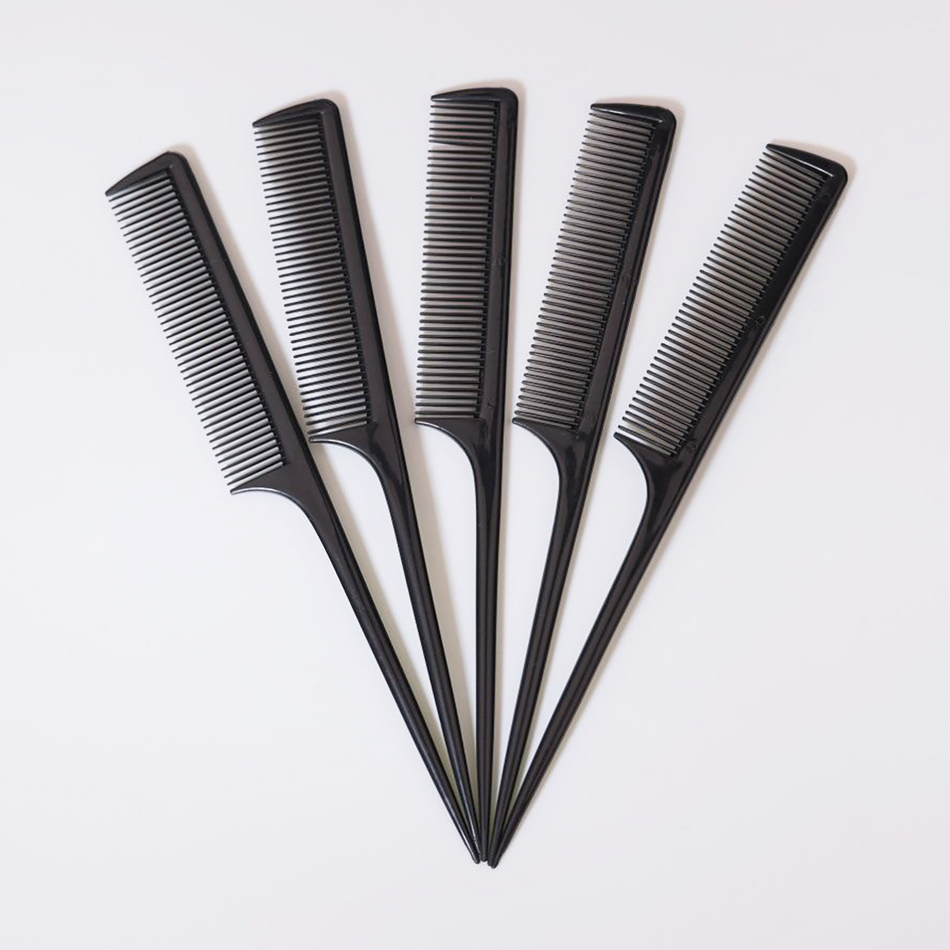 5pcs Rat Tail Comb Set, Distribution Styling Hair Comb, Edge and Back Brushes to Smooth Hair，Special for real hair