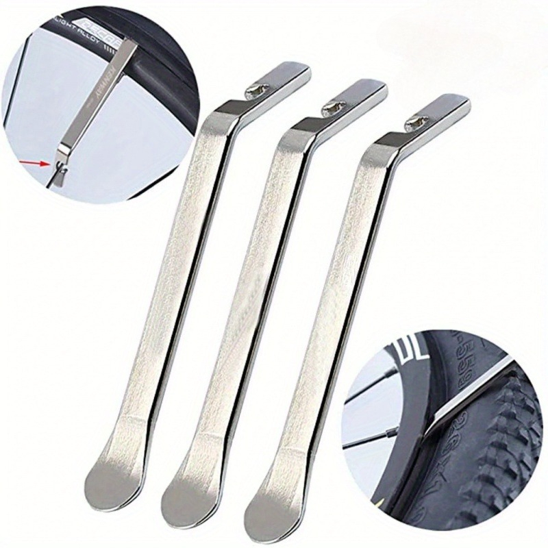 3Pcs Mountain Bike Road Bike Tire Iron Stainless Steel Tire Removal Tool Tire Scraper Bicycle Tire Repair and Change Accessories