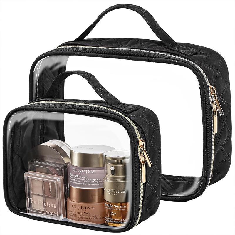 Makeup Bag Versatile Fashionable Handheld Makeup Bag Skincare Storage Box Transparent PVC Portable Waterproof Toiletry Bag