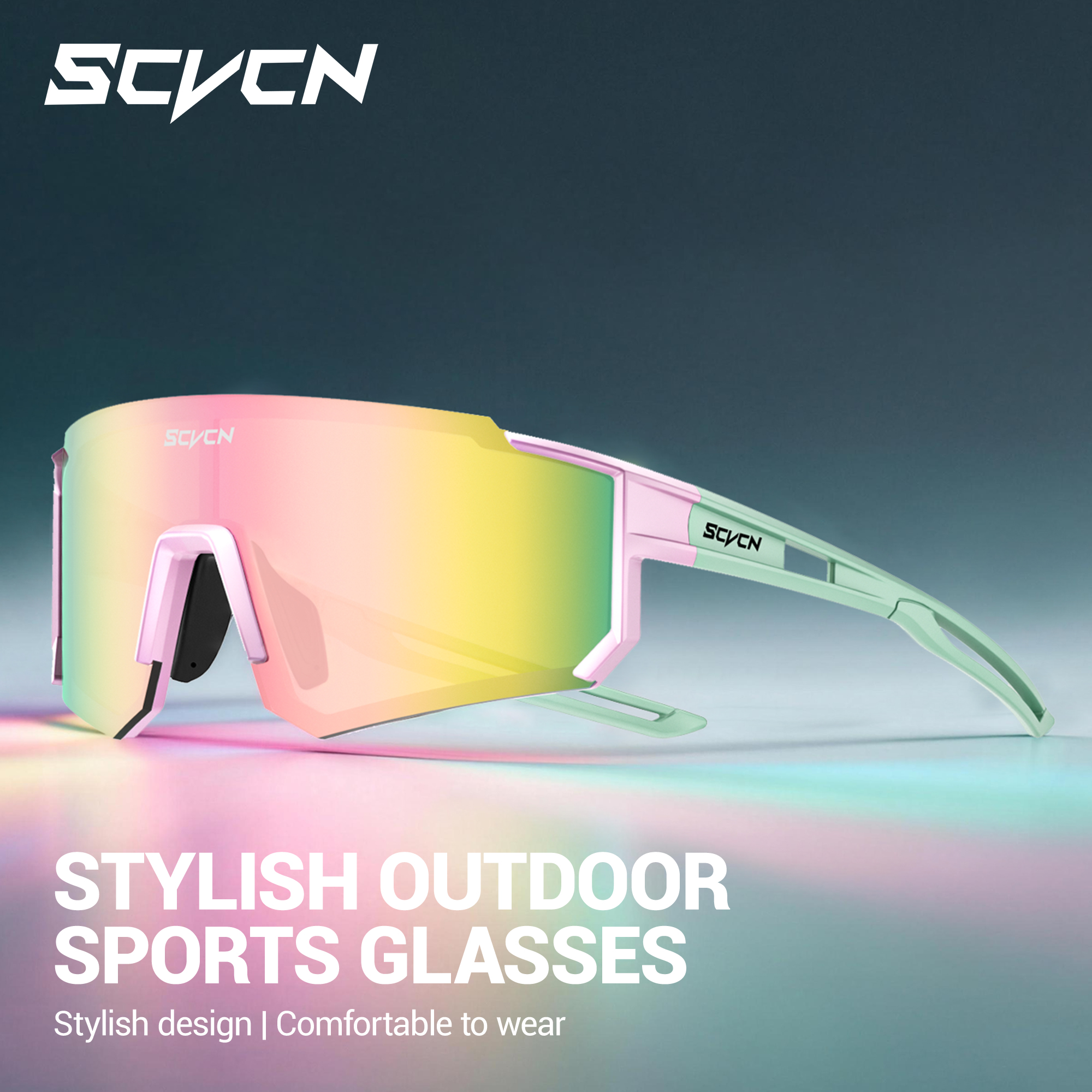 SCVCN Photochromic Cycling Sunglasses | UV400 Protection Sports Sunglasses for Men Women | MTB Bicycle Outdoor Goggles