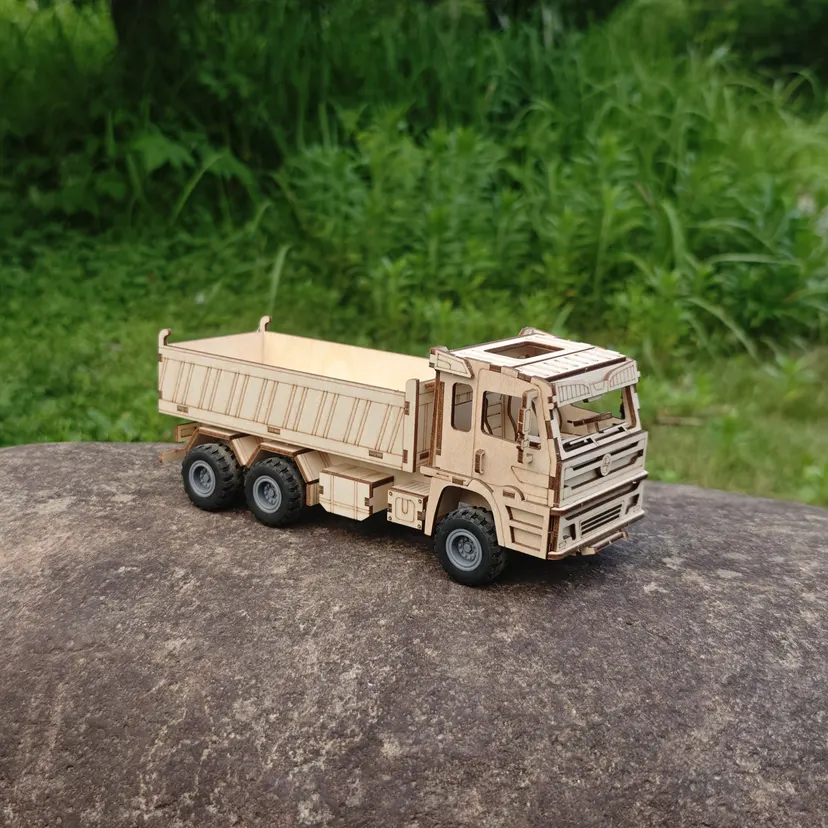 Build Your Own Heavy Truck 3D Wooden Puzzle Model Kit - A Fun And Educational DIY