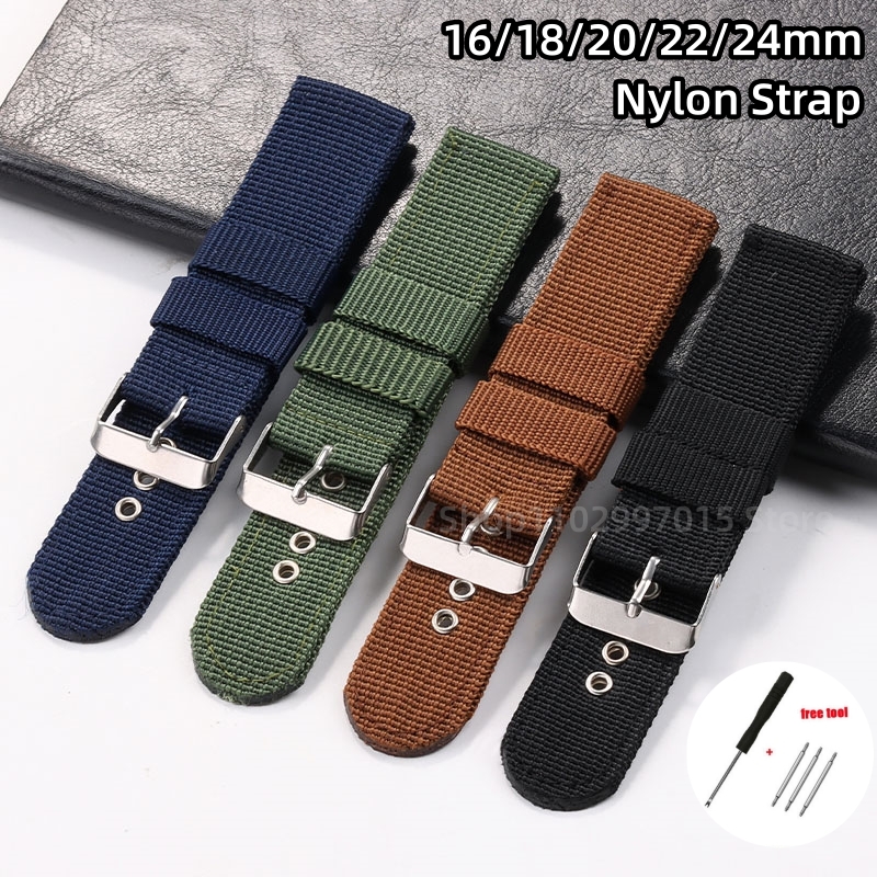 16mm 18mm 20mm 22mm 24mm Nylon Woven Strap for for Wristband Sport Watch Band Canvas Belt Men's Accessories