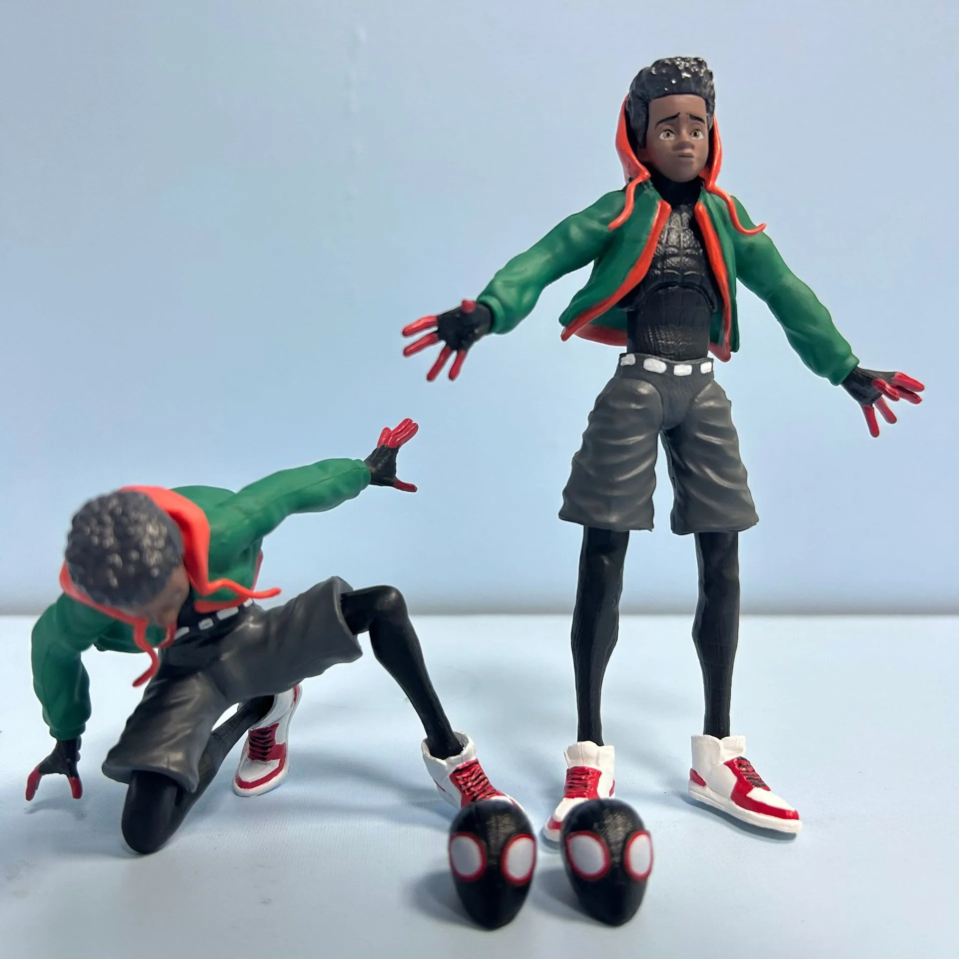 Miles Spider Man Anime Figure 10cm Super Double Headed Handmade Toy Thousand Value Practice Doll Model