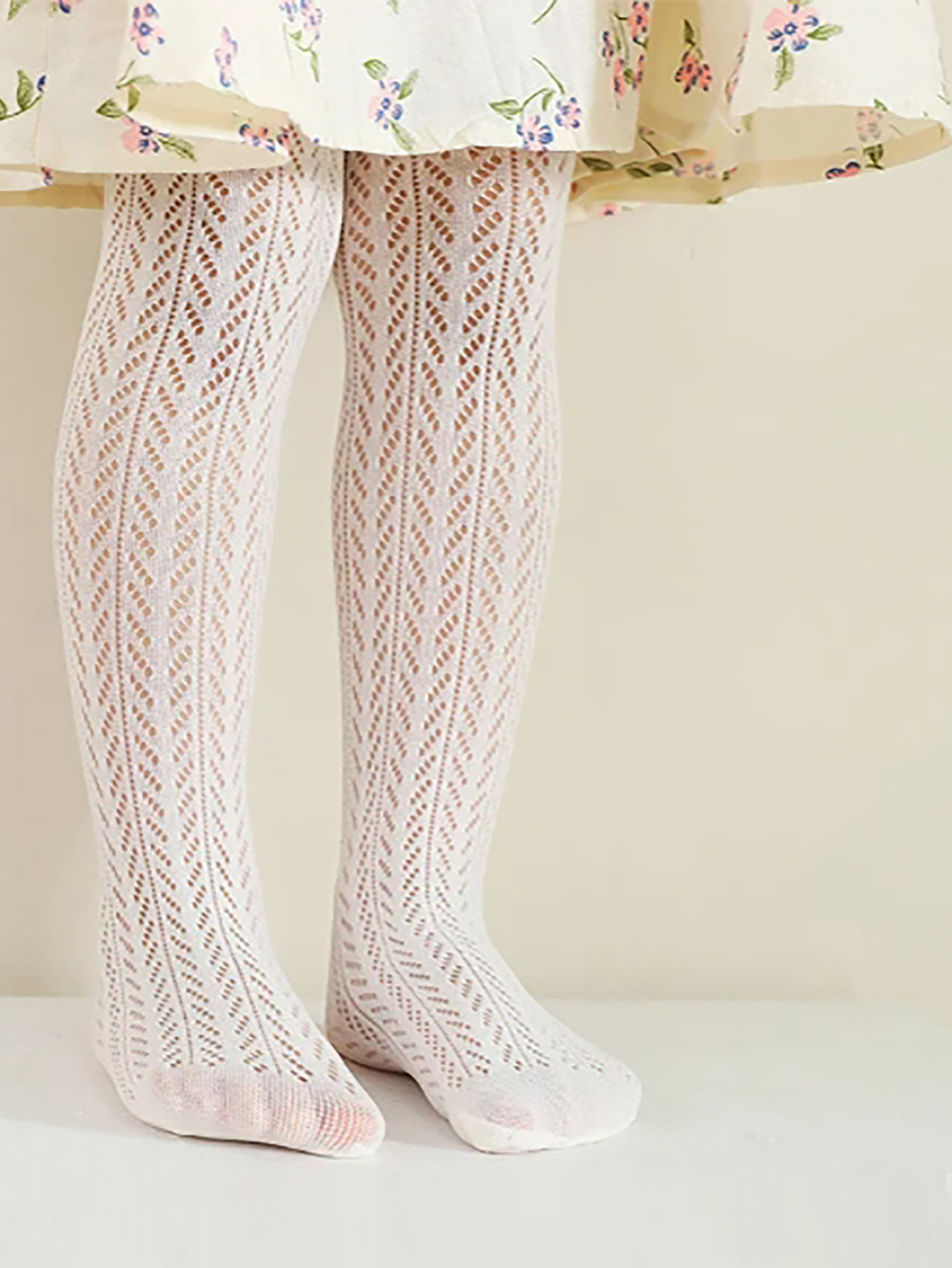 Vintage Korean White Fishnet Lolita Tights Summer Mesh Thin Cotton Netting Stocking Cute Pantyhose for Children Baby Girls Kids