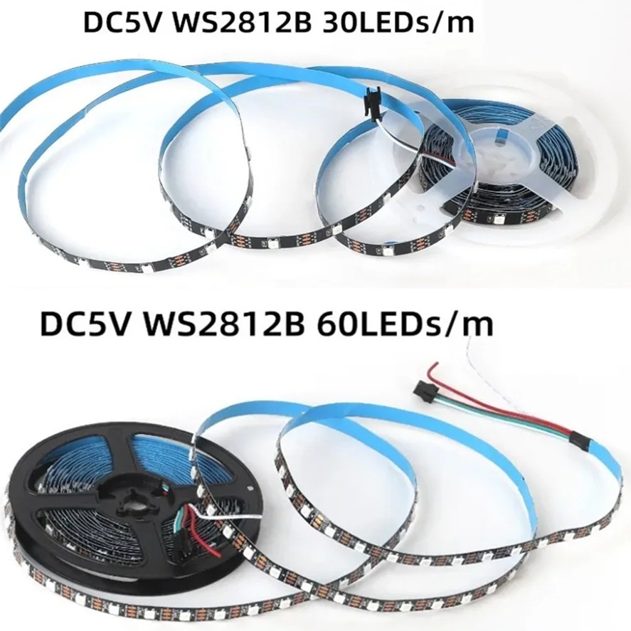 5V WS2812B RGB Neon Light Individually Addressable Pixel Light 5050 60Leds/m Full Color LED Strip IP67 Waterproof Ribbon Tape