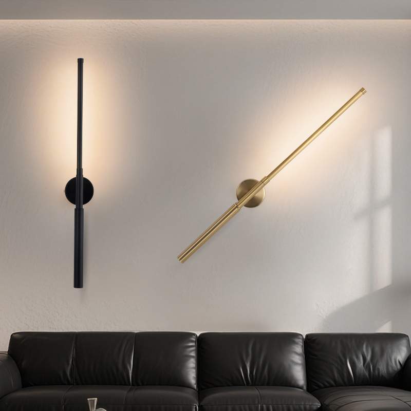 Modern 5V Rechargeable Wall Lamp Black Copper Led Wall Sconce Light Interior Dimmable Indoor Wall Light for Bedroom Living Room