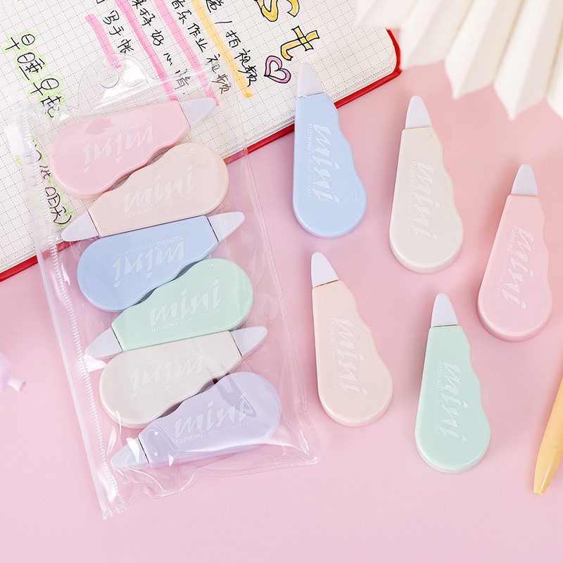 6Pcs/set Cute Macaron Color Correction Tape,Instant Corrections White Correction Tape for School, Office, Crafting Supplies