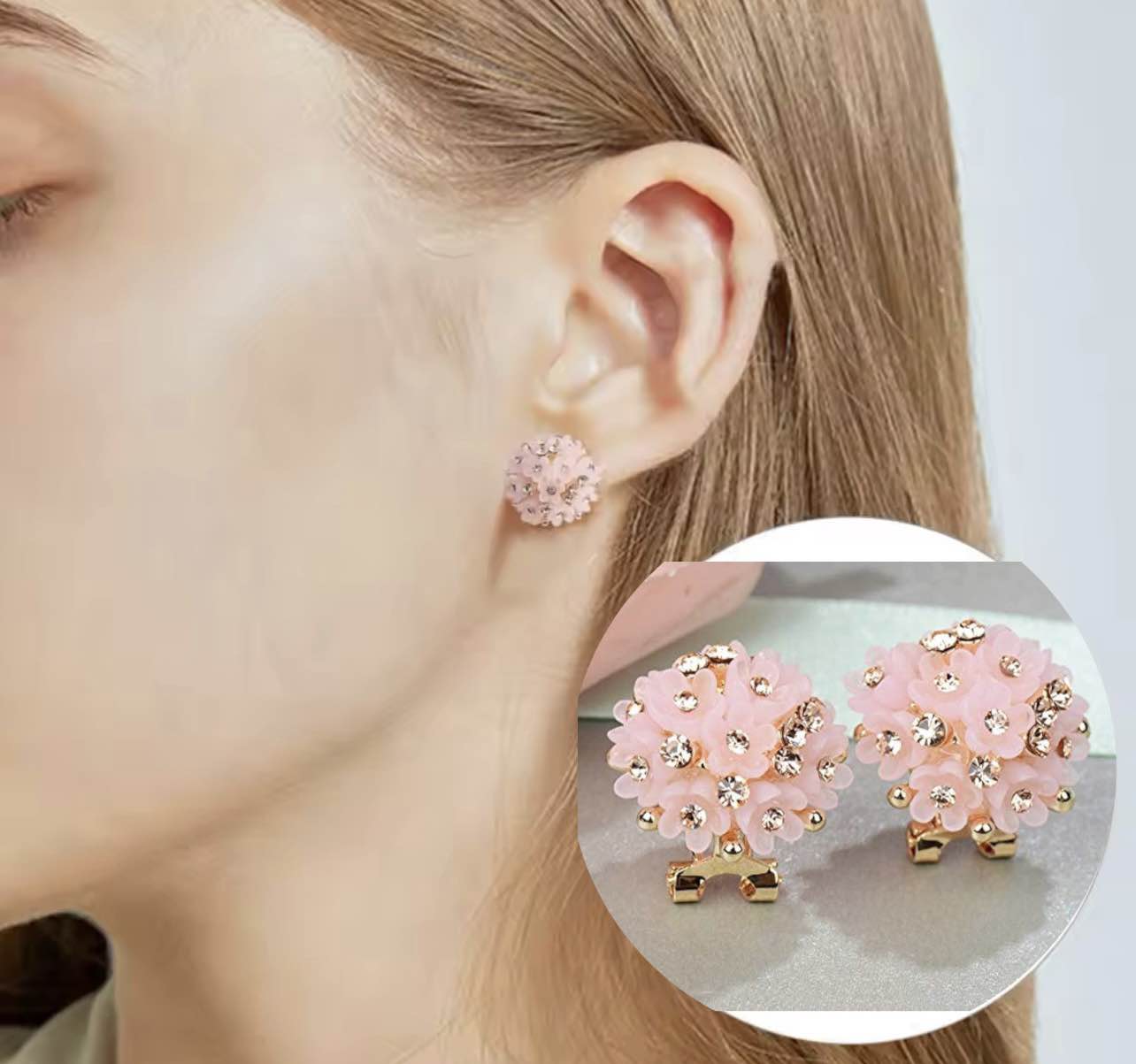 One Pair Light Luxury Design Flower Earrings For Women, Avaiable Now