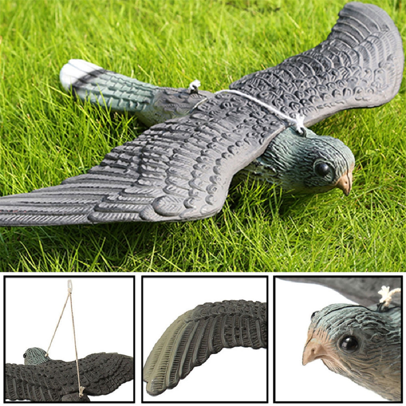 3D Flying Falcon Hawk Bird Repellent Decoy Garden Pest Control Scarecrow Ornament for Yard Hunting Decoration