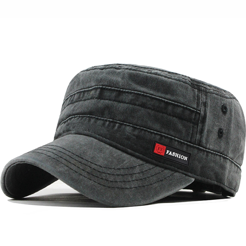 Classic brand Vintage Flat Top Mens Washed Caps And Hat Adjustable Fitted Thicker Cap Summer Hats For Men Fishing