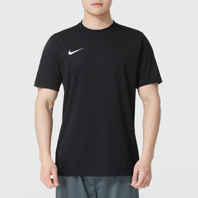 Nike Men's Running and Fitness Training Sportswear Round-Neck Breathable Quick-Drying Short-Sleeved Jersey