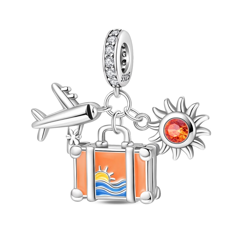 Hot Sales 925 Sterling Summer Travel Silver Charms Beads Fit Original Bracelet DIY For Women Birthday Cute Popular Jewelry s