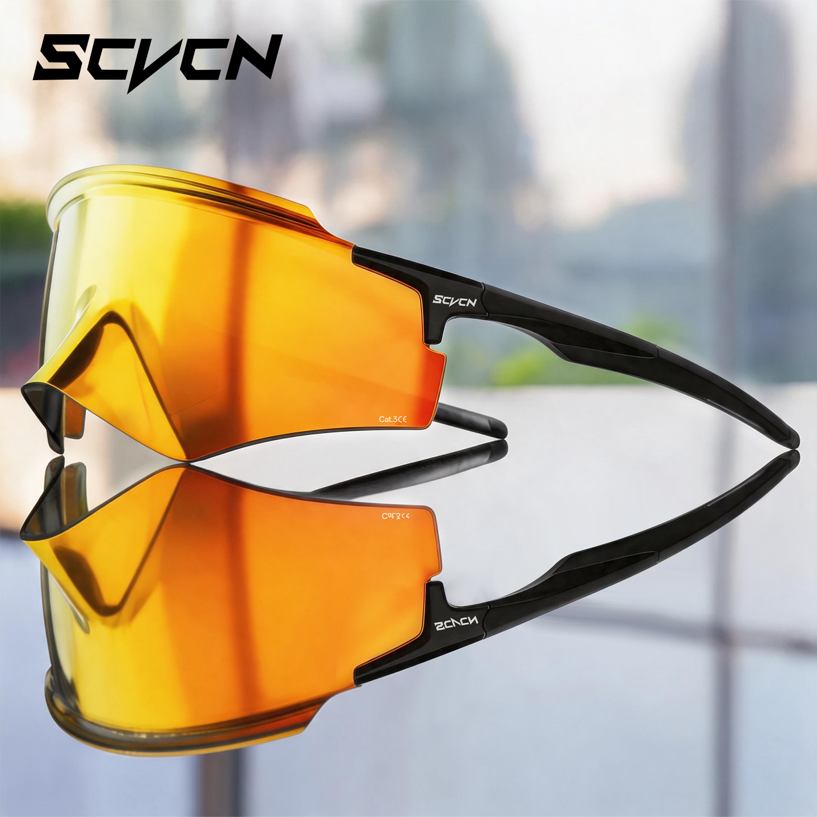 SCVCN New Fashion Climbing Sunglasses Men Lenses Cycling Road Marathon Running Glasses UV400 Women Hiking Eyewear Windproof