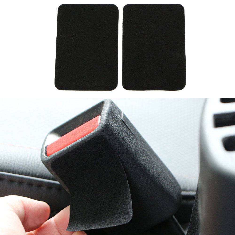 Car Safety Belt Buckle Anti-collision Sticker Pads 2Pcs Anti Noise Quite Lock Clip Protector Stickers Auto Accessories