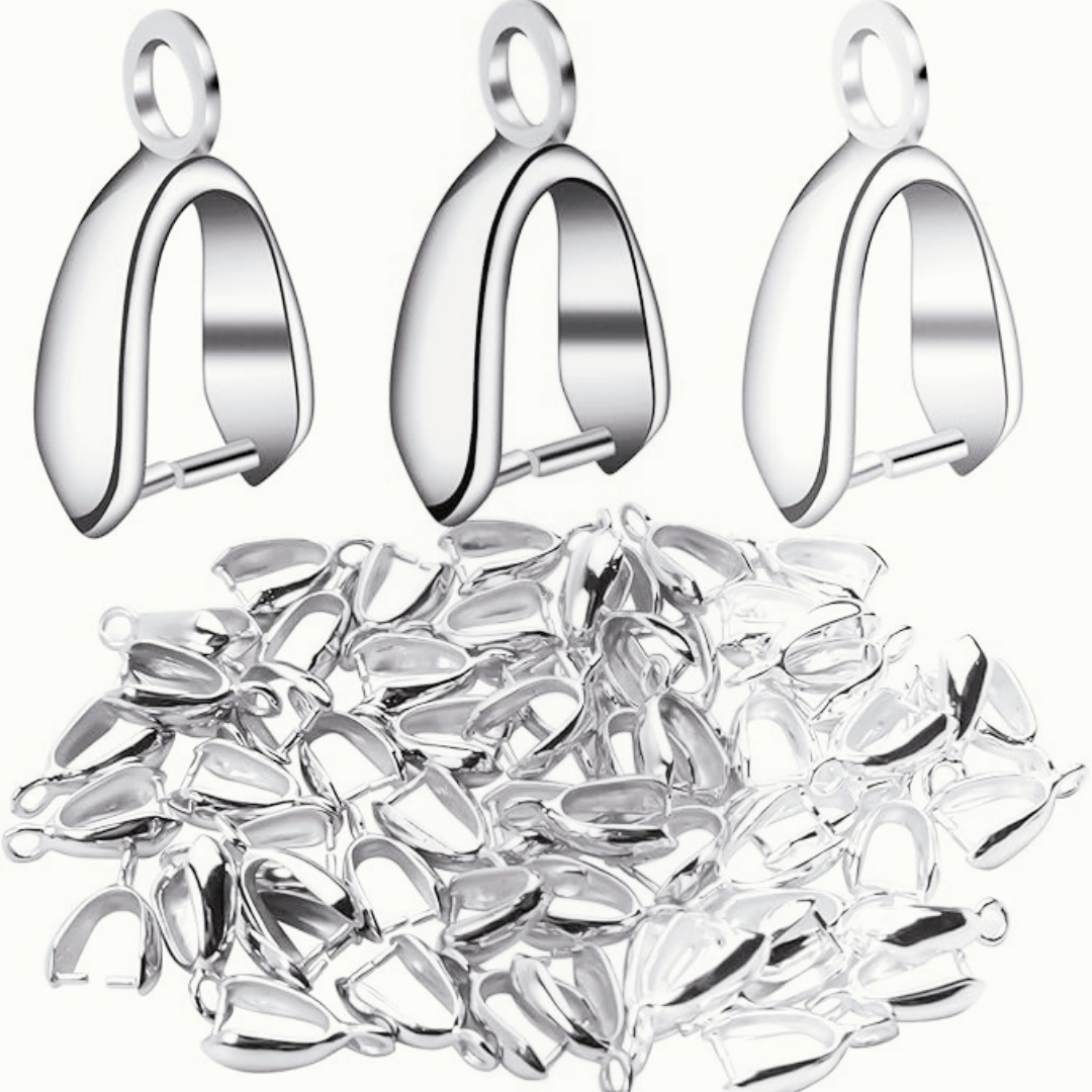 20/50/100PCS 925 Silver and Gold Plated Copper Clip Pendants Base for DIY Necklace Earring Jewelry Making 5*9MM