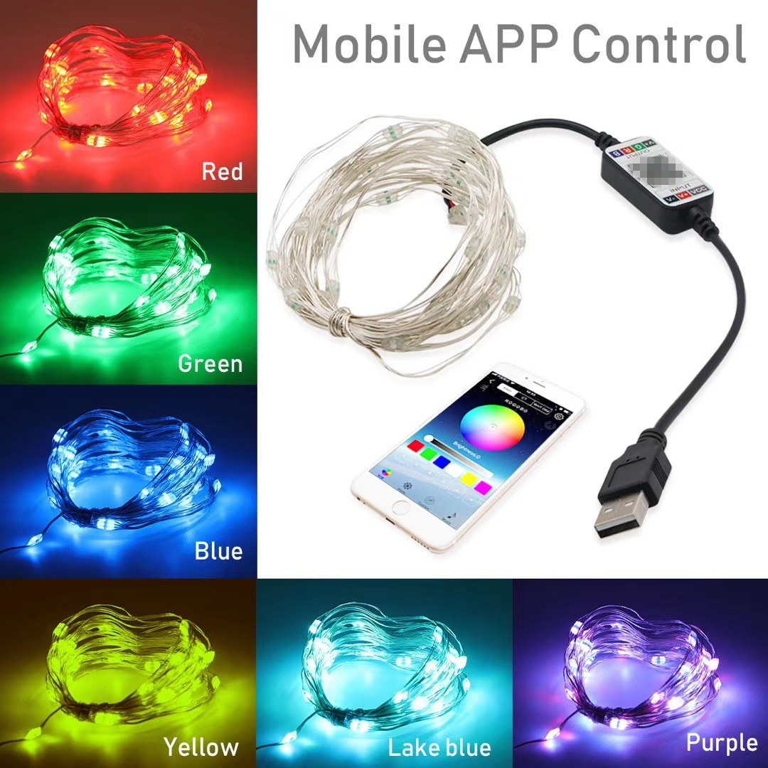 LED Light Smart Bluetooth Garland Fairy String Light USB Plug APP Bluetooth Control Party Wedding New Year's Decor lightify