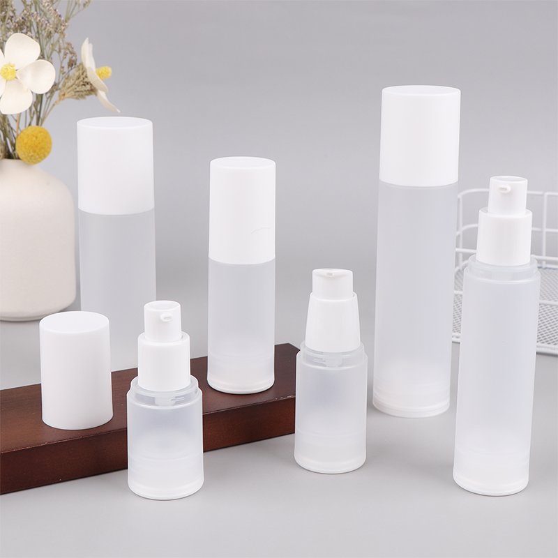 1PC 15-100ml White Empty Vacuum Airless Plastic Lotion Cream Bottles Container Travel Size Cream Container Pump Perfume Bottle