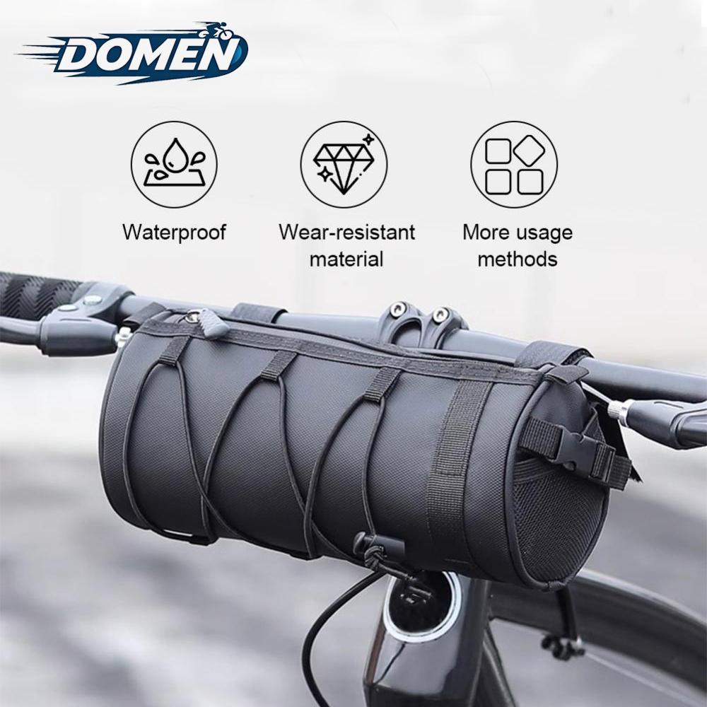 DOMEN Bike Waterproof Front Bag MTB Bicycle Handlebar Bag Storage Outside Multifunction Riding Roll Bag Bicycle Accessories