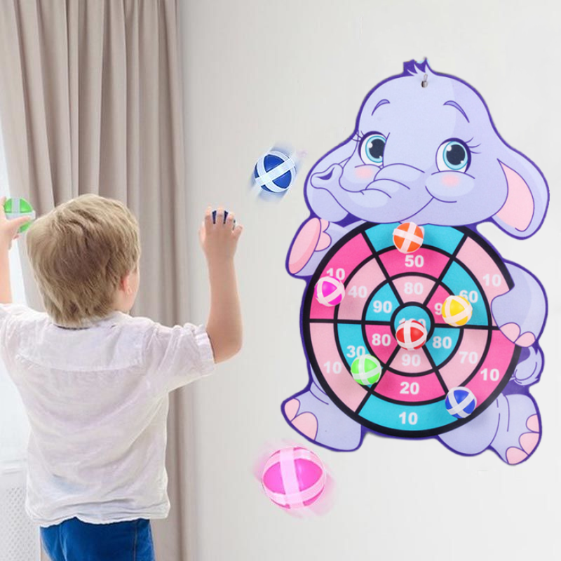 Children Sticky Ball Dart Target Board Cartoon Throw Ball Target Sticky Ball Board Interactive Educational Toy