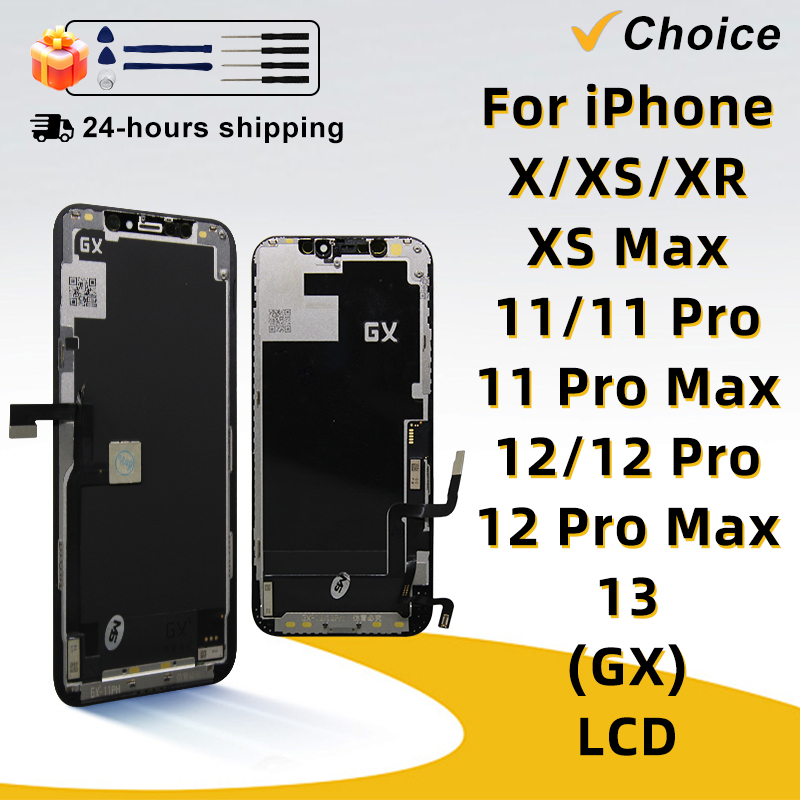 GX AMOLED LCD For iPhone X XS Max Display True Tone With 3D Touch Screen For iPhone 11 12 Pro Max 12Mini LCD Pantalla Digitizer