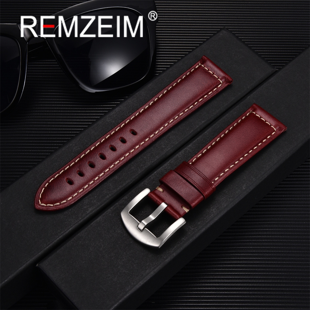 Vintage Genuine Leather Watchband 20mm 22mm Universal Replacement Men Women Oil Wax Discoloration Straps Watch Accessories
