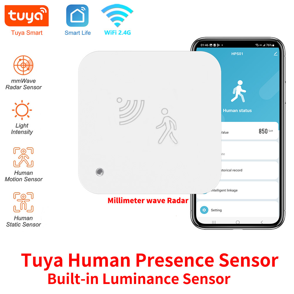 Tuya WiFi Human Presence Sensor Radar Motion Detector PIR Sensor Works with Alexa Assistant Smart Home