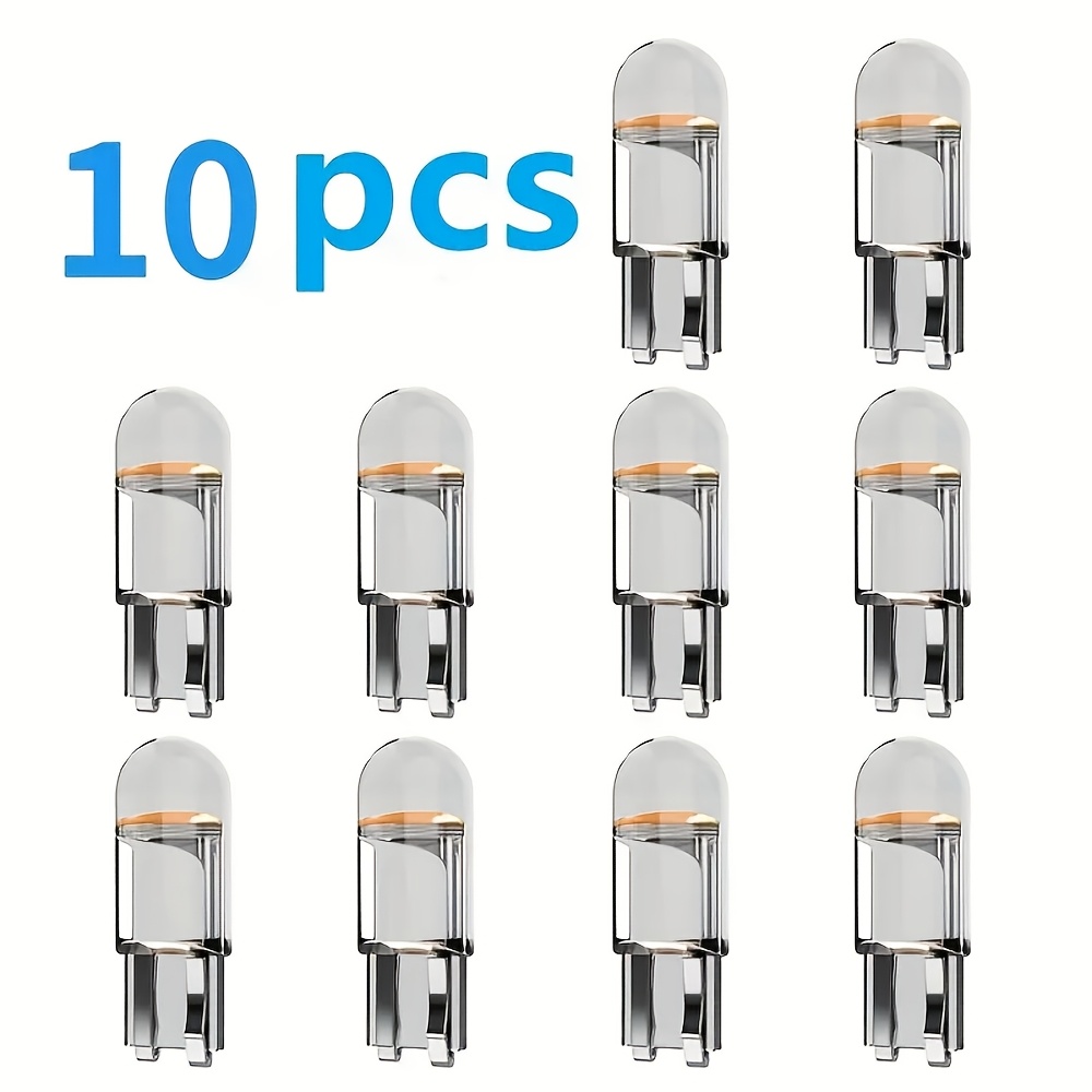 10 Bulbs in White And Ice Blue Colors, T10 Glass, 360° Illumination, Easy Wiring Installation Small Bulbs, Without Battery 12v