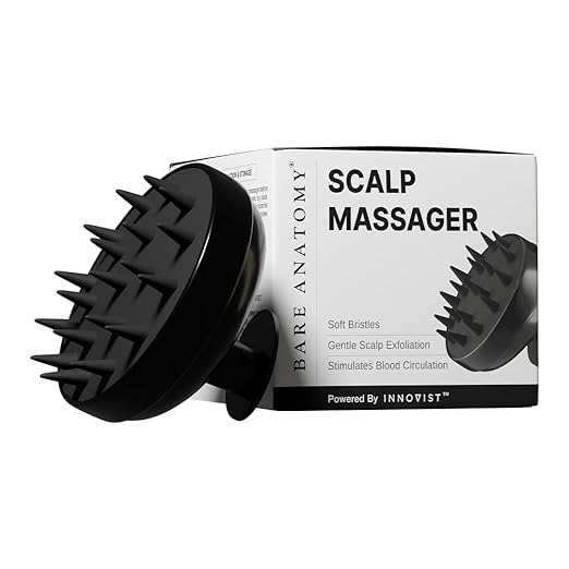 BA Anatomy Hair Scalp Massager Brush for Men & Women | Soft Silicon Bristles for Scalp Exfoliation Treatment | Suitable for All Hair & Scalp Types