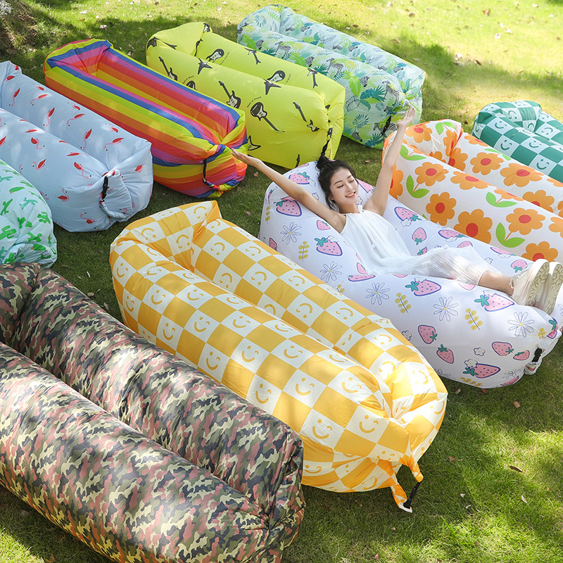 Inflatable Sofa Portable Folding Waterproof Lazy Air Bed Outdoor Couch for Camping Beach Travel Home Daily Leisure Use