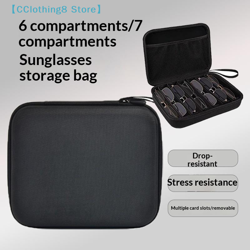 【MAX-22】6/7 Compartment Adjustable Glasses Storage B | Portable Glasses Organizer And Storage Rack Multifunction Storage B