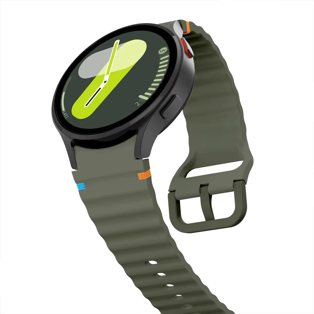 Silicone Strap For Samsung Galaxy Watch 7/6/5/4 44mm 40mm 5 Pro Official Wave Bracelet Galaxy Watch FE/6 Classic 47mm 43mm Band