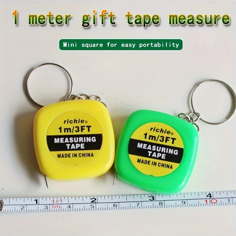 2M Keychain Tape Measure Retractable Mini Metric Ruler Portable Body Measuring Sewing Craft Tool