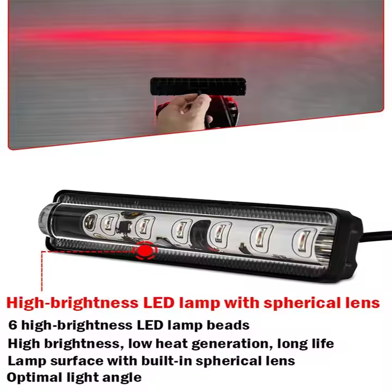 1pcs LED Forklift Safety Lights Straight Red Hazardous Light Strips Reverse Trucks, Excavators, Industrial Equipment Lights