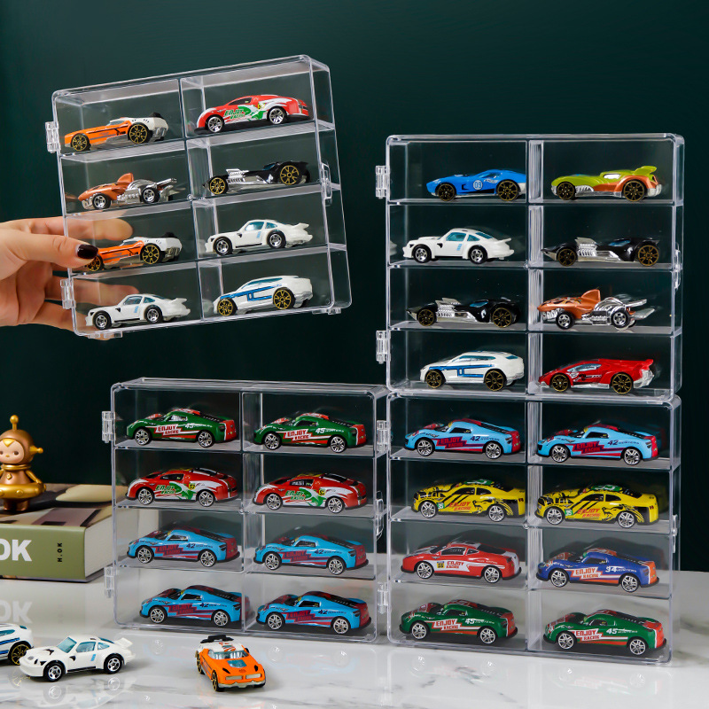 1pc Transparent Collection Rack, Car Model Storage Box, Dust-proof Storage Ornament Display Rack 1:64 Car Display Cabinet