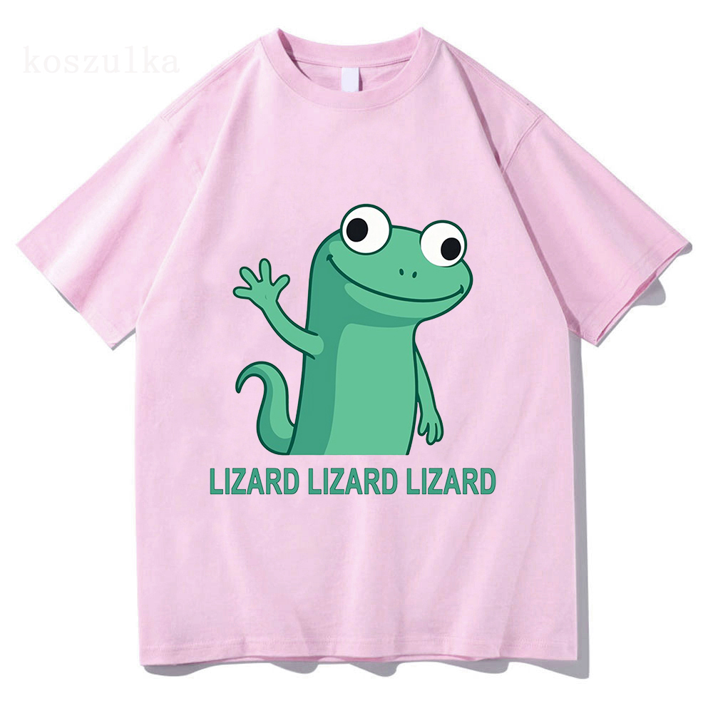 Funny Lizard Meme T Shirt 2025 Fashion Men/Women Aesthetic Tshirt Unisex High Quality Streetwear Kawaii 100% Cotton Tees Shirts