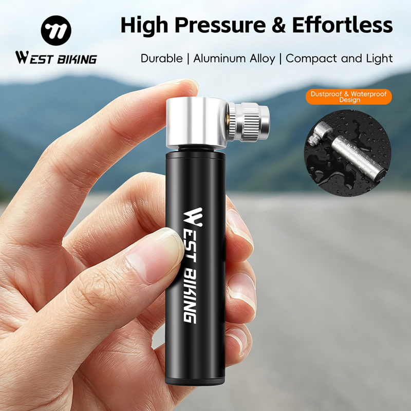 WEST BIKING Mini Bike Pump 120PSI Portable Hand Pump For Schrader/Presta Valve MTB Road Bicycle Tire Inflator Bike Accessories