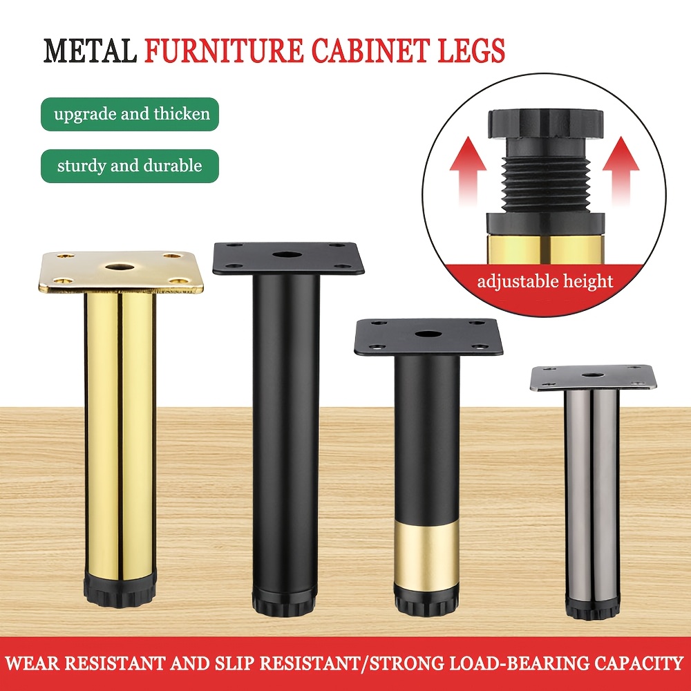 4 PCS 10cm Furniture Sofa Table Leg Round Tube Cabinet Leg Metal Feet Leg Accessories for Furniture Hardware Accessories