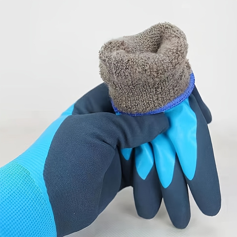 Professional Winter Work Gloves 1 Pairs PU Palm Coating Safety Protective Glove Nitrile Thickened Warm for Heavy Duty
