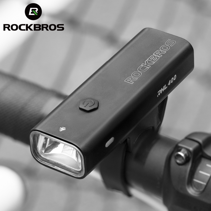 ROCKBROS 400LM/600LM/800LM Bike Headlight Rainproof USB Charge MTB Bicycle Front Lamp Cycling Ultralight Flashlight Outdoor Night-riding Equipment
