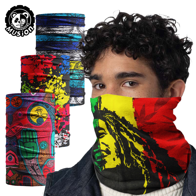 Musion Men Mask Red Bandana Motorcycle SPF 30 Rider Head Scarf Bike Balaclava Face Mask for Riding Bicycle