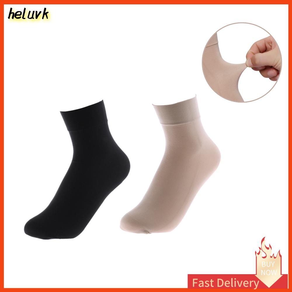 New COD Ready Stock 1 5 10 Pairs Middle Cyder Silk Ankle Nylon Warm Soc Short Stockings Autumn Winter Durable