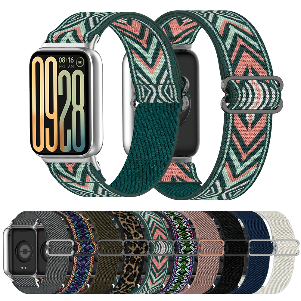 For Xiaomi smart band 9 Pro 8 Pro strap nylon Bohemian style fashion colorful flower pattern band straps