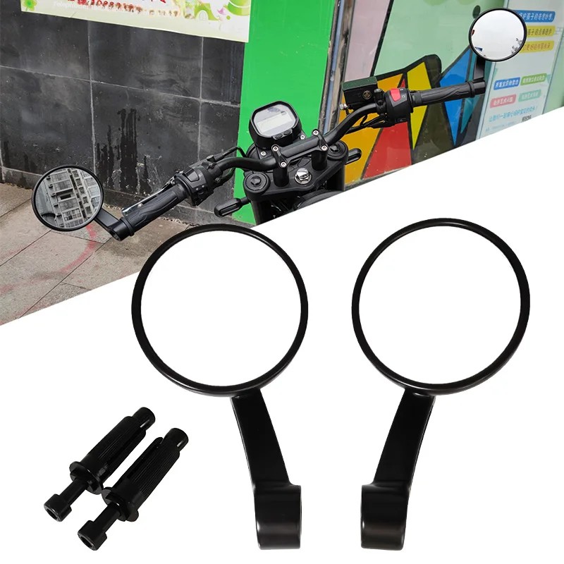 All New Round Type Motorcycle Rearview Side Mirror Retro Reflective Rear view Mirror Glass Universal For KOVE 321R Harley 750 Street XL883 1200 X48 Triumph T120 Daytona 660 Trident 660 Tiger 900 Honda CB650R cb1000r Vulcan s 650 Motorcycle Accessories