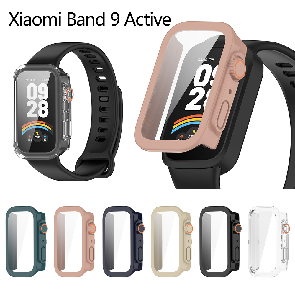 For Xiaomi smart band 9 Active case redmi band 3 Ultra cover diamond frame hard pc frame + tempered glass screen protector set full protector cases