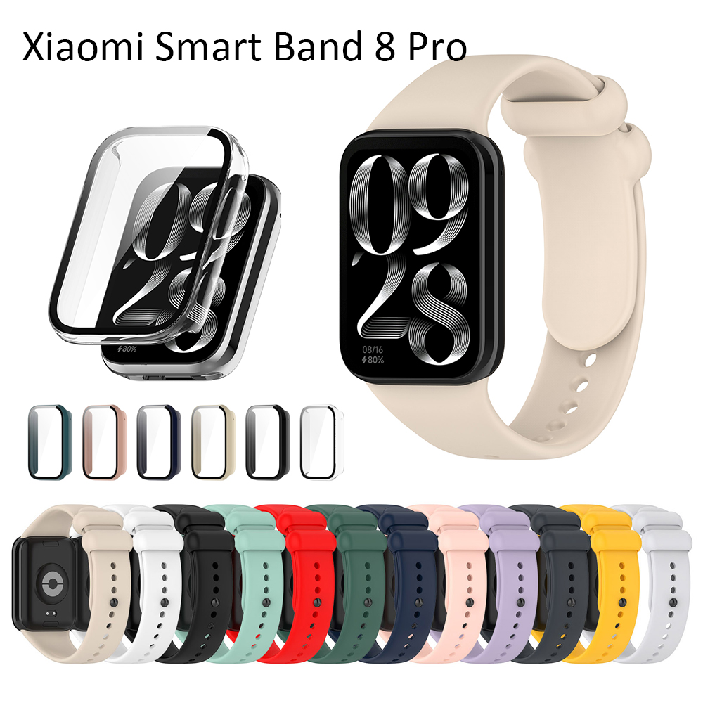 For Xiaomi Smart band 8 Pro case strap tempered glass screen protector new smart watch band straps