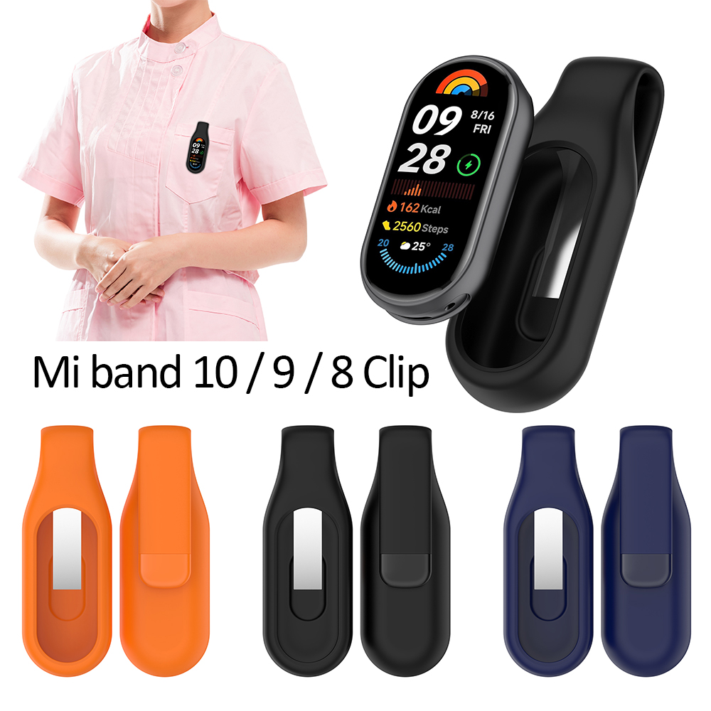 For Xiaomi smart mi band 10 9 8 silicone clip case Colorful Silicon Cover Clasp Clip Holder Replacement Watch Bracelet Holder
