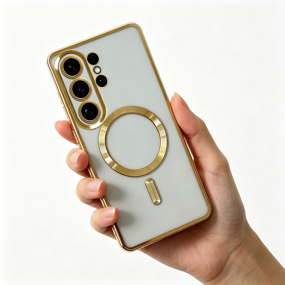 9 Colors Available | Transparent Electroplated Phone Case with MagSafe for Samsung Galaxy S26 Ultra S25 Ultra, Camera Lens Protector Design for S25FE/S24FE