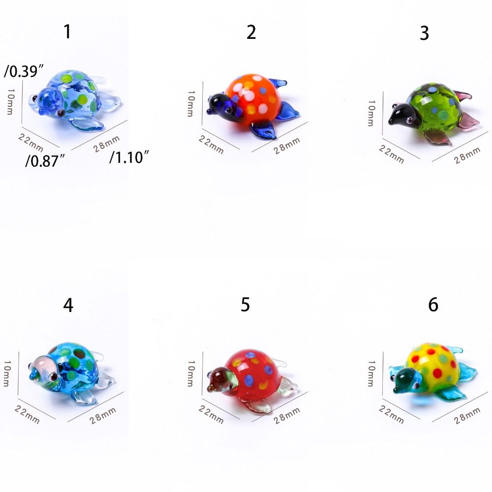 Cute Handicraft Turtle Figurines Lightweight Lifelike Desktop Ornaments Glass Vivid Miniatures Figurines Crafts Collection