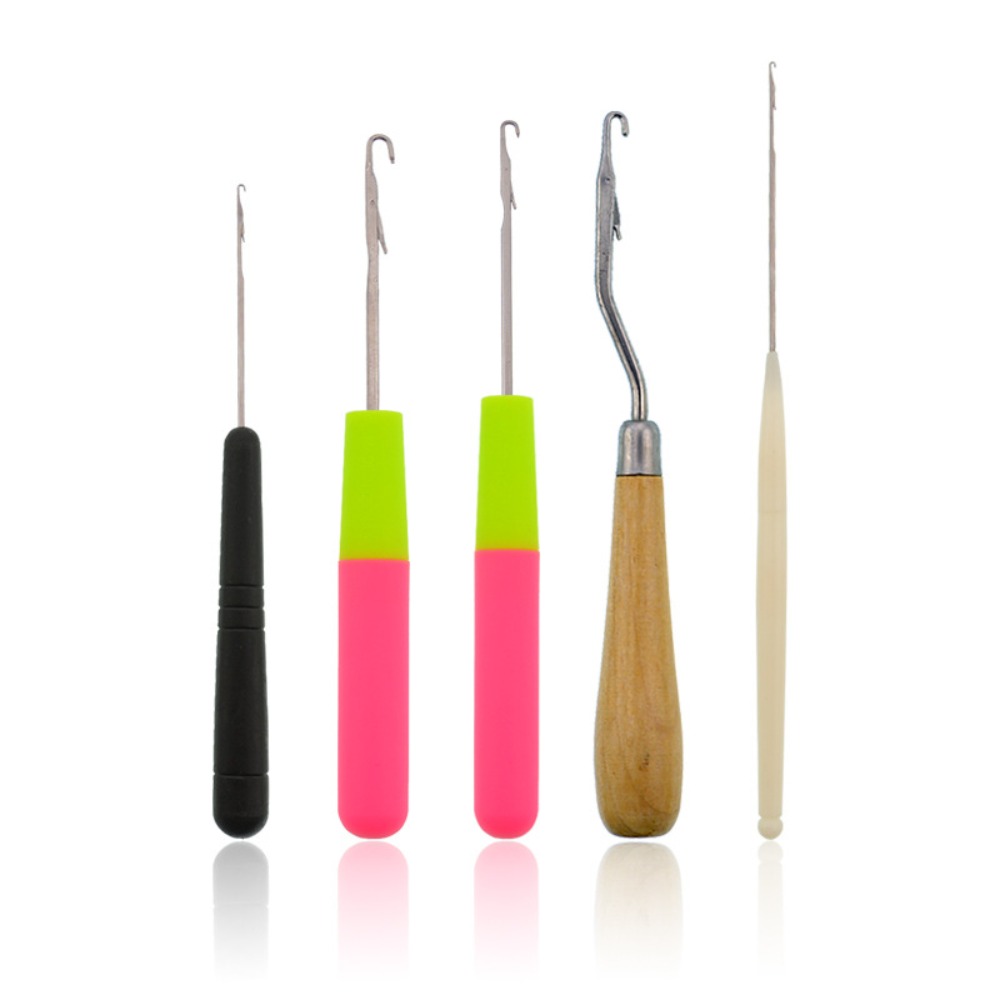 Long Creative Excellent Feather Hair Extension Tools Sturdy Carpets Making Repair Tool Hooks Needle Braid Craft Plastic Easy To Use Wig Making Tools Dreadlock Crochet Hair Weave Needle 5 Pcs/set Wig Crochet Needles
